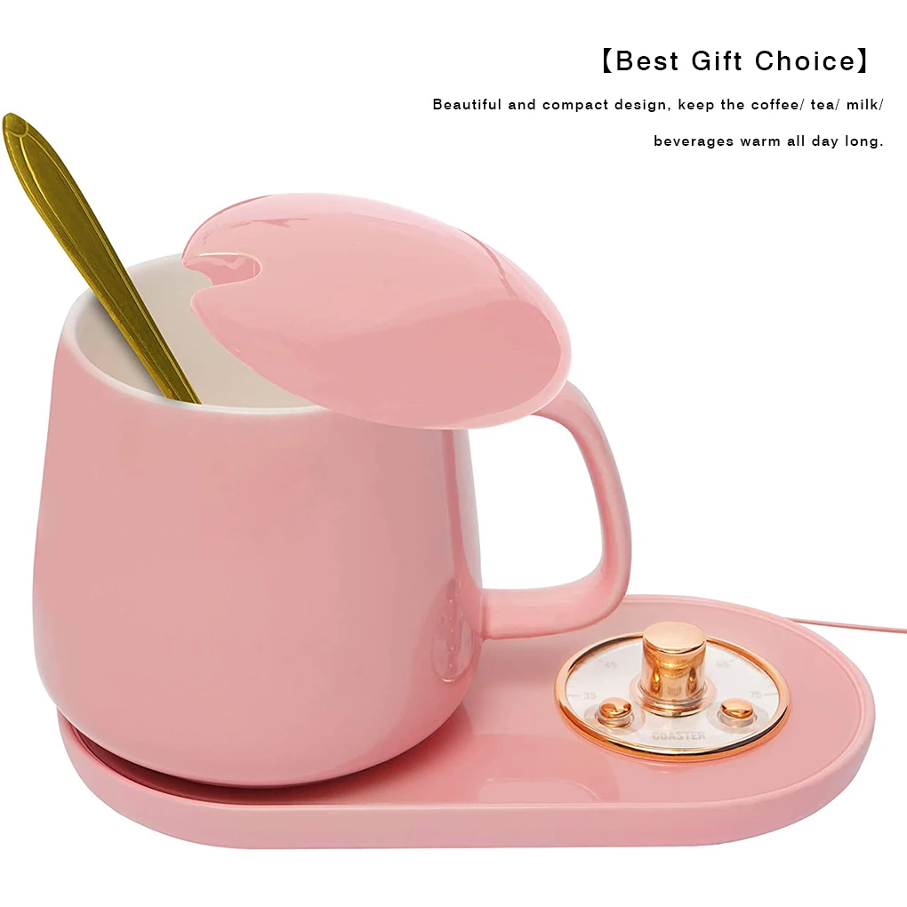 Calentador de tazas de caf&eacute; USB, calentador de tazas de t&eacute; el&eacute;ctrico port&aacute;til, estera de taza de agua para el hogar y la Oficina,-1