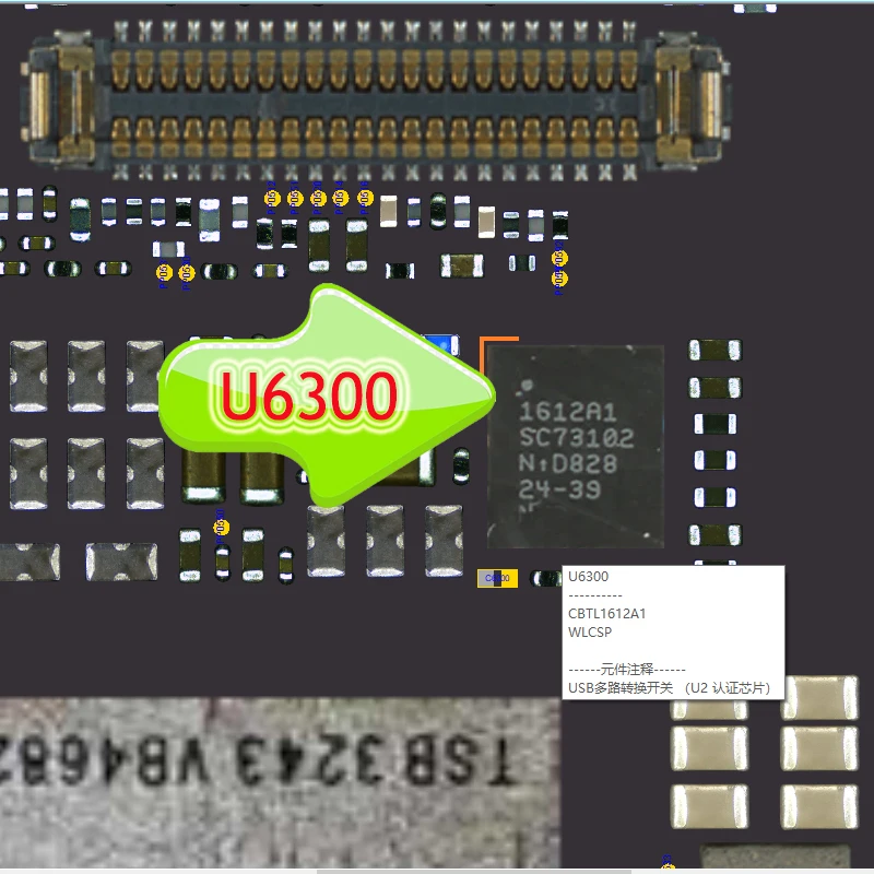 10 unids/lote U2 USB IC 1612A1 CBTL1612A1 U6300 56 pines cargador de carga de Hydra ic para iPhone/11/11pro/max/se2 XR X/XS/MAX 8Plus