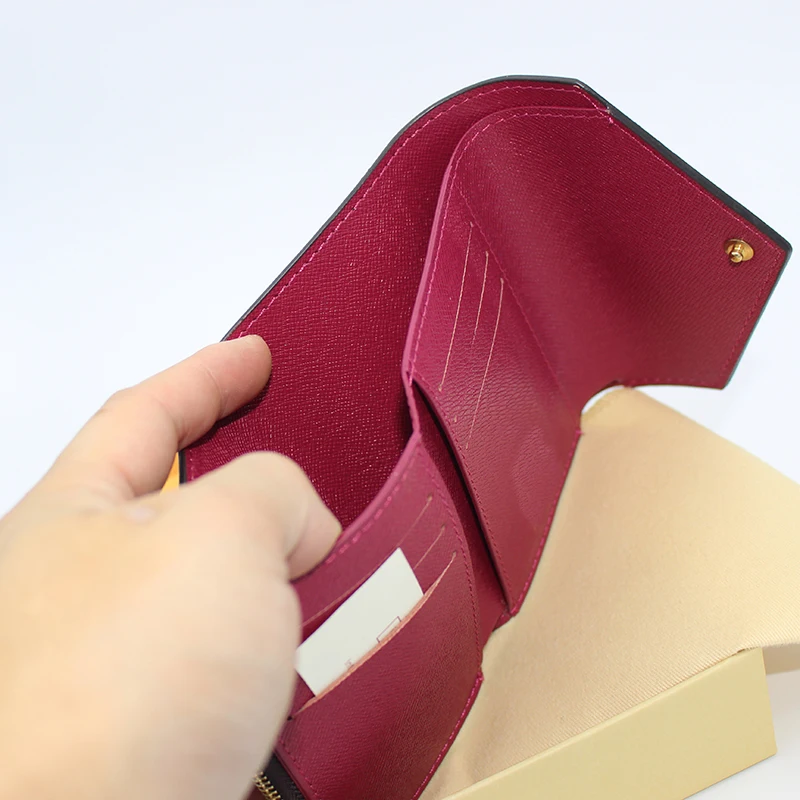 

100% Genuine Leather High Quality Wallet Women's Card Bag Short WALLET Brand Short Wallet With Gift Box Dust Bag