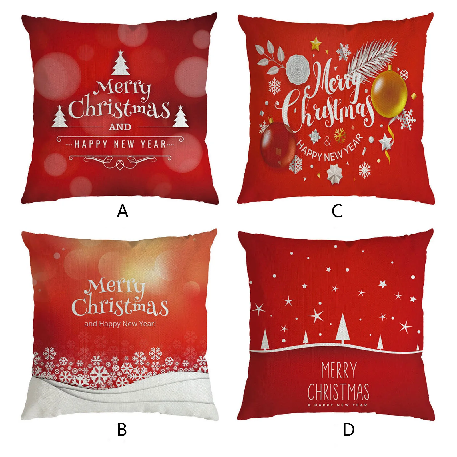 

Christmas Pillow Case Home Decor Cushion Cover Family Pillowcase Throw