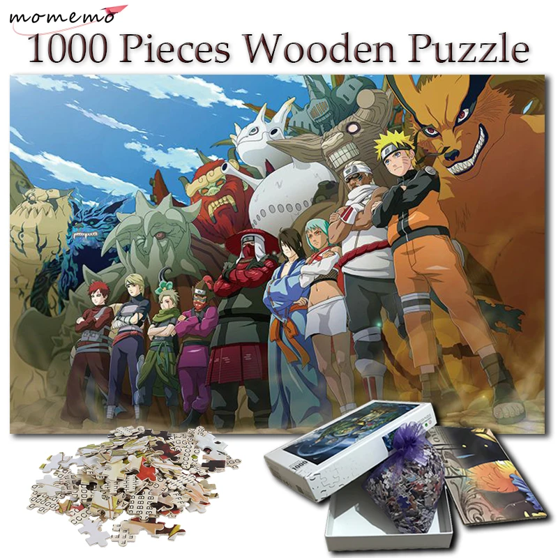 MOMEMO аниме Деревянный Пазл 1000 шт. Все Jinchuuriki Tailed Beast головоломки для взрослых