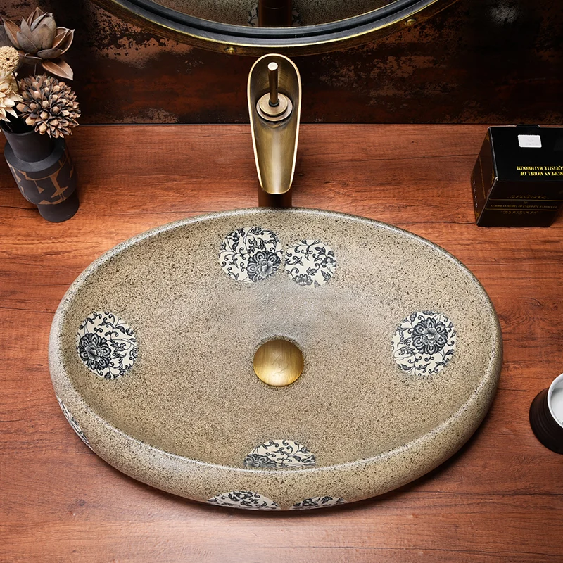 Искусственная керамическая раковина в форме цветка для ванной комнаты |