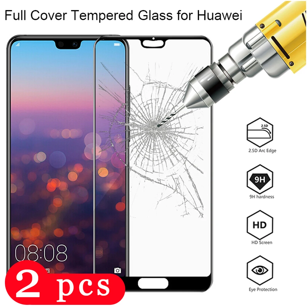 2 шт. 9H для huawei P40 pro plus lite E закаленное стекло P30 P20 защита экрана телефона защитная