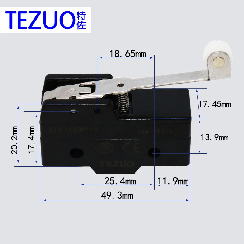 TEZUO предельный выключатель роликовый микропереключатель кнопка сенсорный пресс