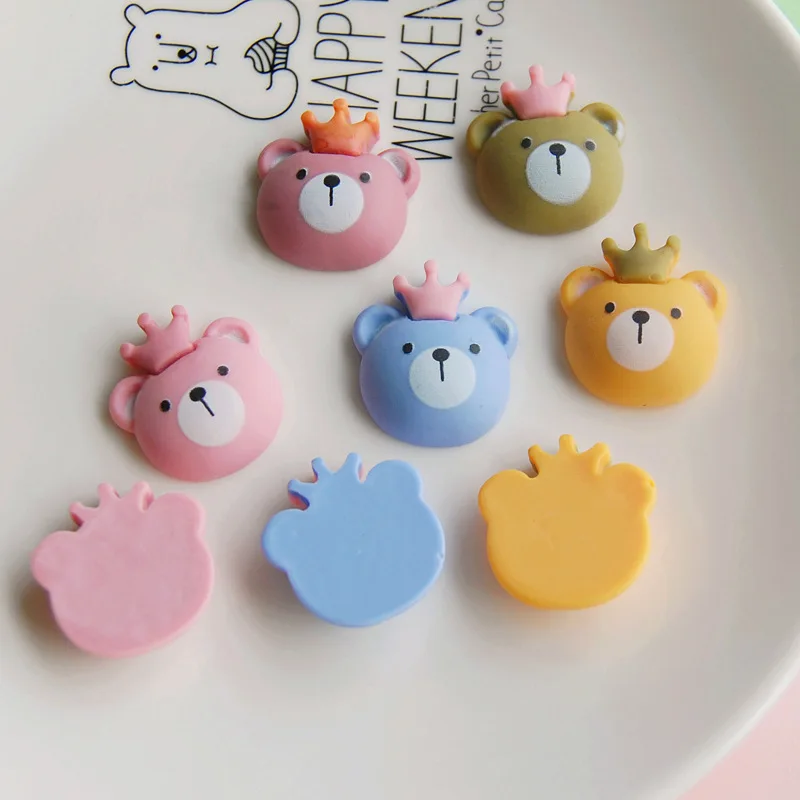 20 шт. фигурки мультяшных медведей кабошонов кабошон каваи аксессуары для волос