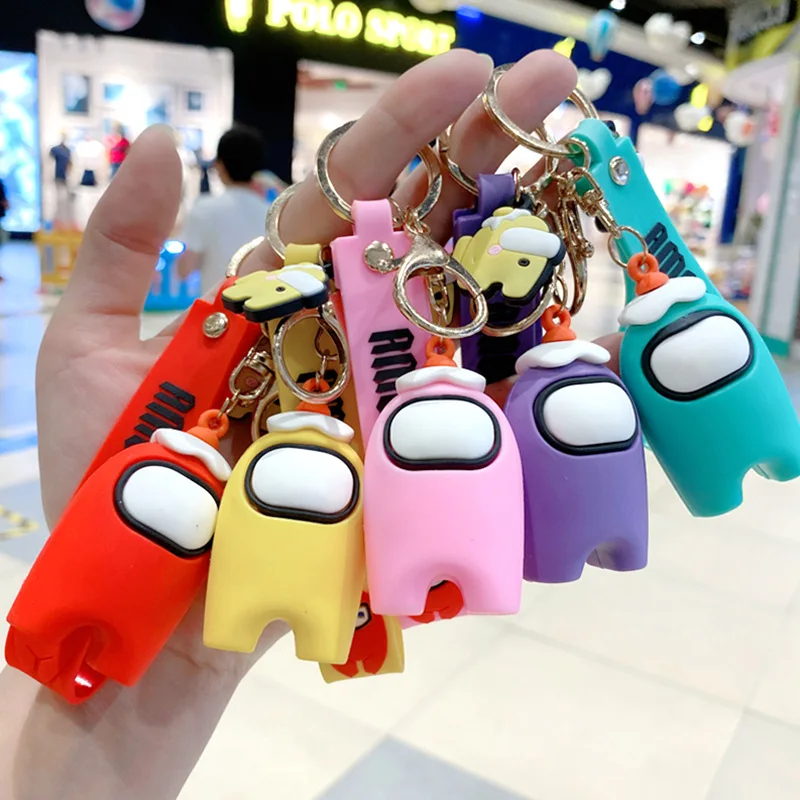 

2021 Among Us Keychain Colourful Gift Keychains for Car Keys Decoration Accessories Gifts Werewolves Key ring New Hot Games