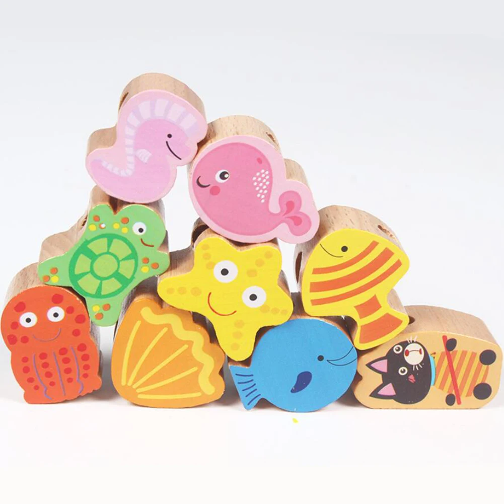 Детская игрушка с начесом из мультфильма деревянная diy бусины фруктовым животным