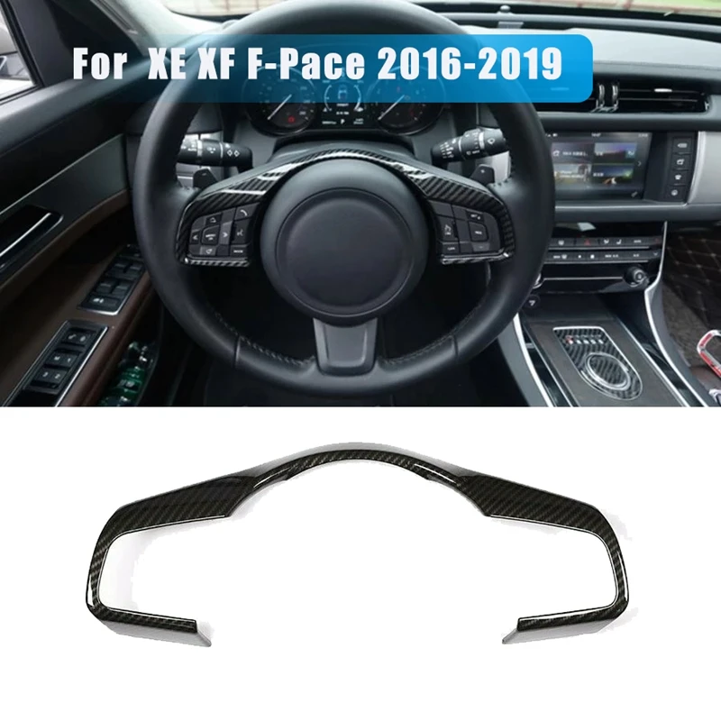 

Стильная наклейка из углеродного волокна на руль из АБС-пластика, декоративный чехол для Jaguar XE/XF/F-Pace 2016-2019, автомобильные аксессуары