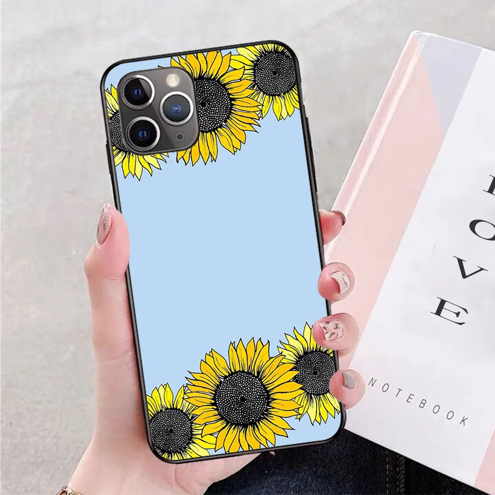 

For iPhone Sunflowers Soft TPU Border Apple iPhone Case