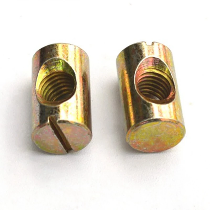 

20PcsM6 Furniture Hardware Children's Bed Accessories Screw Hammer Nut Cross Hole Nut Two in One Connector