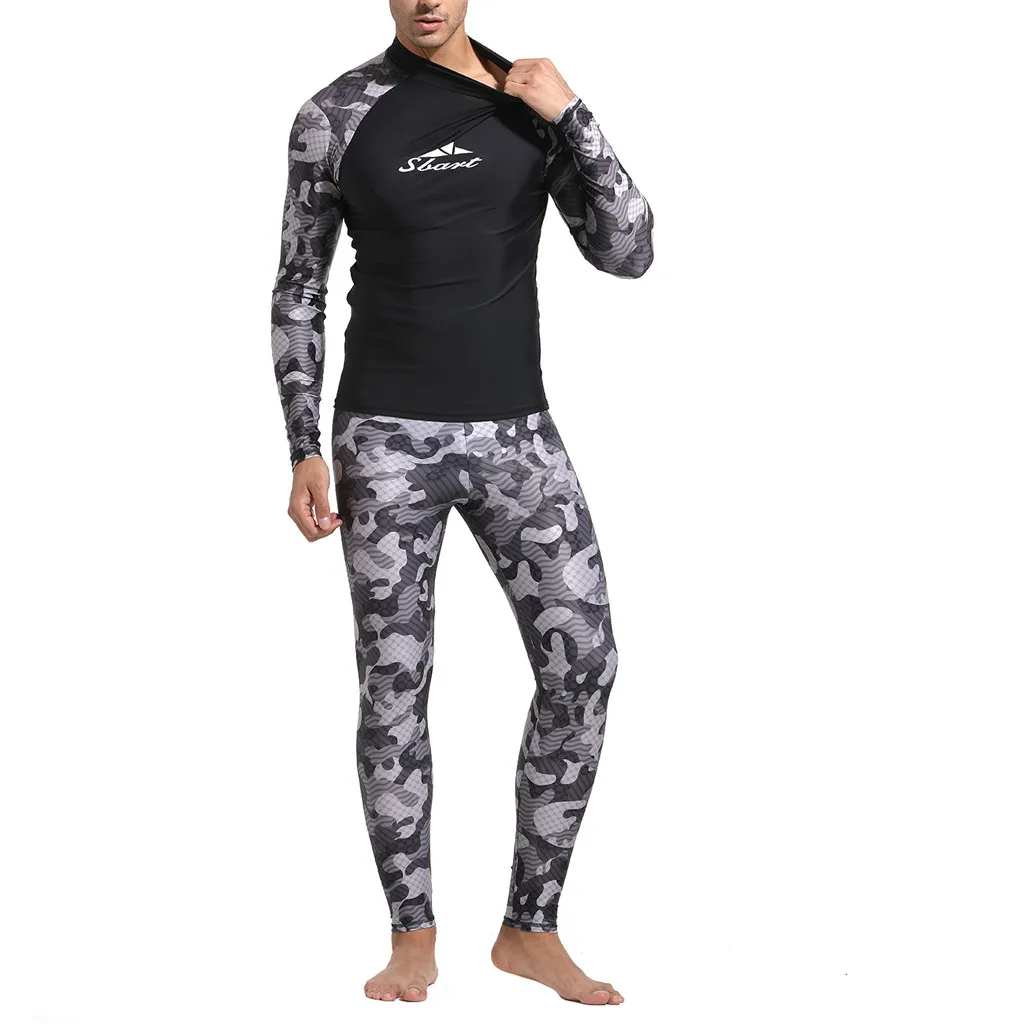 Мужская камуфляжная Рашгард с длинным рукавом новая рубашка для плавания
