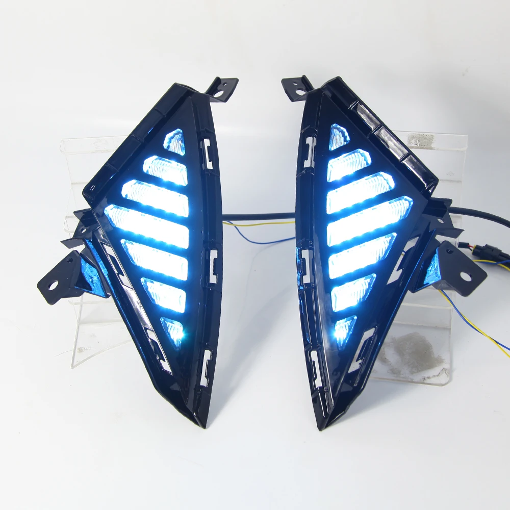 

For Hyundai Elantra 2020 2021 LED DRL Daytime Running Lights with Yellow Turn Singal Car Fog Lamp Cover Case