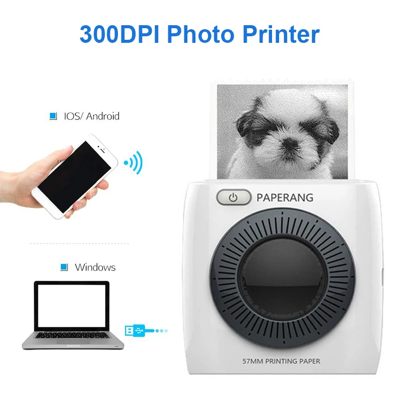 PAPERANG P2 Карманный фотопринтер Мини Bluetooth принтер поддержка мобильного телефона термопринтер HD термопринтер этикеток 1000 мАч