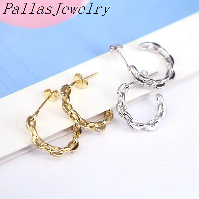 5 пар кубического циркония модные ювелирные изделия круг Шарм серьги гвоздики CZ