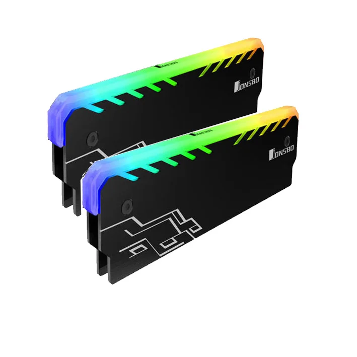 black 2pcs 2 шт./лот Настольный радиатор памяти кулер оболочка RGB 256 цвет автоматическое изменение алюминиевый радиатор ram охлаждающий жилет - Цвет лезвия: black 2pcs