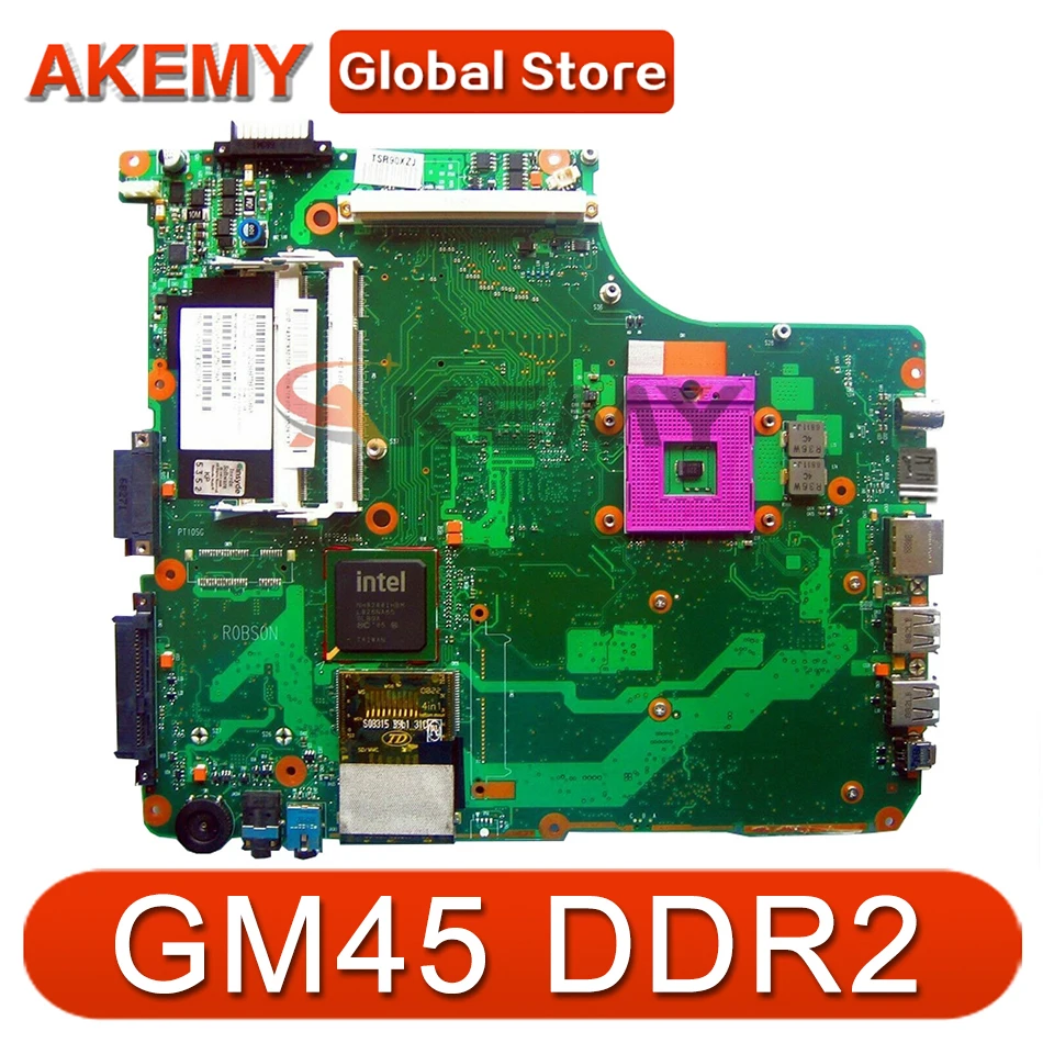 

Материнская плата AKEMY V000125810 V000126450 для ноутбука Toshiba Satellite A300 A305, материнская плата GM45 DDR2 со слотом для графики