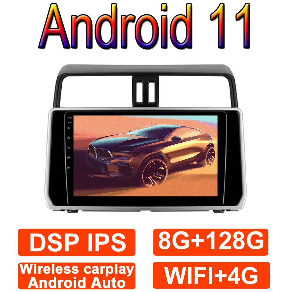 

10.1" Android 11 Auto Carplay For Toyota Land Cruiser Prado 2017-2018 Car Radio Multimedia Video Player Navigation GPS BT WIFI