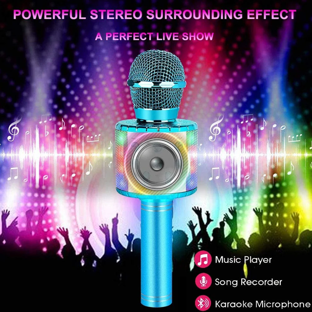 

Wireless Bluetooth 3-In-1 Karaoke Mic Speaker Bluetooth Wireless Microphone VH99
