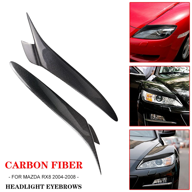 2 шт. наклейки для передних фар из углеродного волокна Mazda RX8 2004 2005 2006 2007 2008|Абажуры|