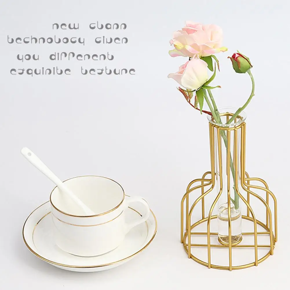 Металлическая ваза для цветов стеклянная плантатор гостиной столовой украшение