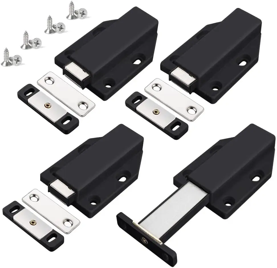 

4 Pack Magnetic Push Latch Heavy Duty Jiayi Push to Open Cabinet Hardware Touch Latches for Large Door Push Release Lat