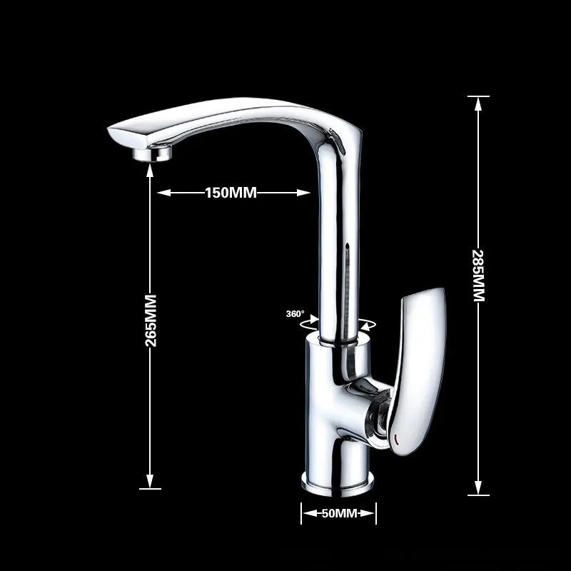 

Kitchen Sink Faucets Brass Sink Mixer Crane Tap Single Handle Deck Mounted Rotable Free Shipping Black/White Baking Chrome