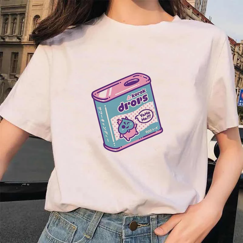 Kawaii персиковая Футболка Harajuku Женская Ullzang Peachy маленькая Свежая футболка