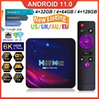 ТВ-приставка Android 11 4G 64 ГБ 4K TV Box 2021 H96 MAX V11 Smart TV Box 4K Hd Youtube Google Play 2,4G 5G Wifi BT4.0 медиаплеер