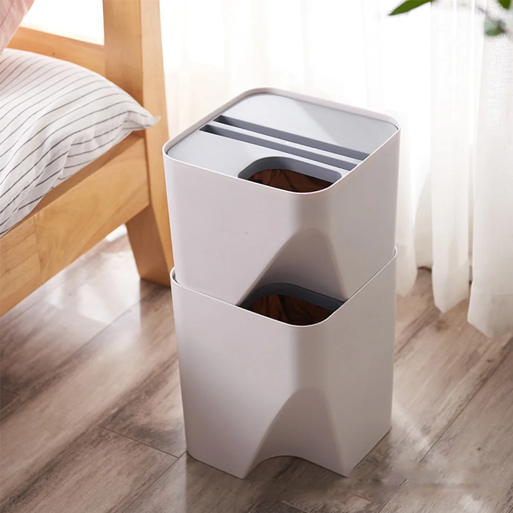 

Household Kitchen Trash Can Recycle Bin Stacked Sorting Trash Bin Dry And Wet Separation Waste Bin Rubbish Bin For Bathroom