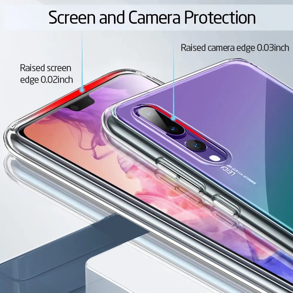 ESR Кристальный чехол из закаленного стекла для телефона huawei P20 полное заднее покрытие для huawei P20 Pro TPU Мягкий край силиконовый стеклянный чехол s Coque