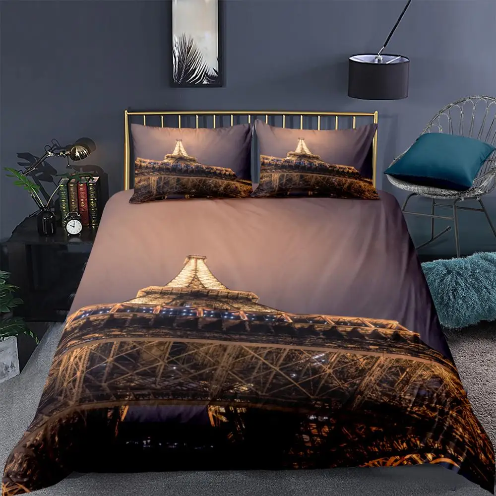 

HOT 3D Landscape Bedding Set Printed sunset Scenic Duvet Cover Pillowcases for Home Bedroom