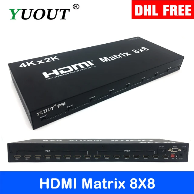Матрица HDMI 8x8 4x4 Коммутатор 4x2 матрица HDBaseT поддержка HDBT и ИК-контроля RS232 |