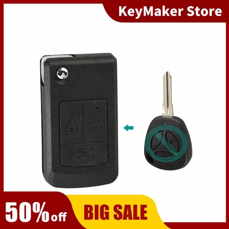 

Okeytech 3 buttons Modify Switch Modified For LADA Granta Vesta Kalina Samara Car Key Remote Shell Flip Folding Uncut Blade