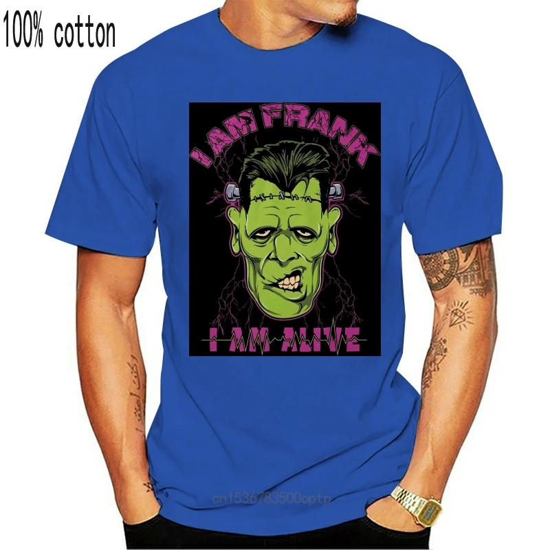 

New FRANKENSTEIN T SHIRT HALLOWEEN HAMMER HORROR Short Sleeve T-Shirt Funny Print Top Tee O-Neck Tops Tee Shirts