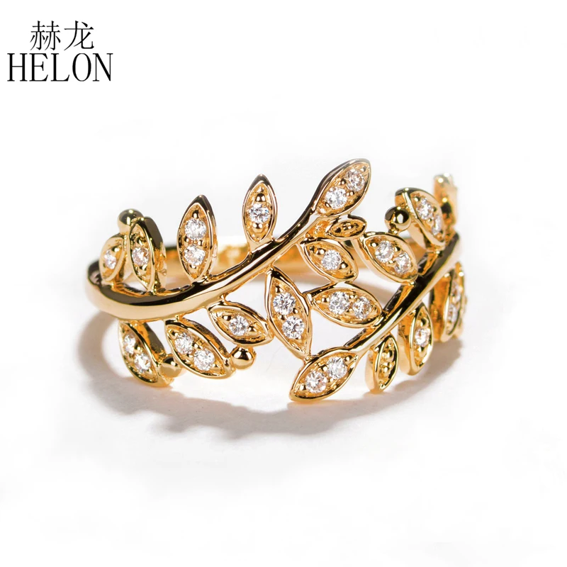 Женское кольцо HELON из розового/желтого/белого золота 10 к с натуральными
