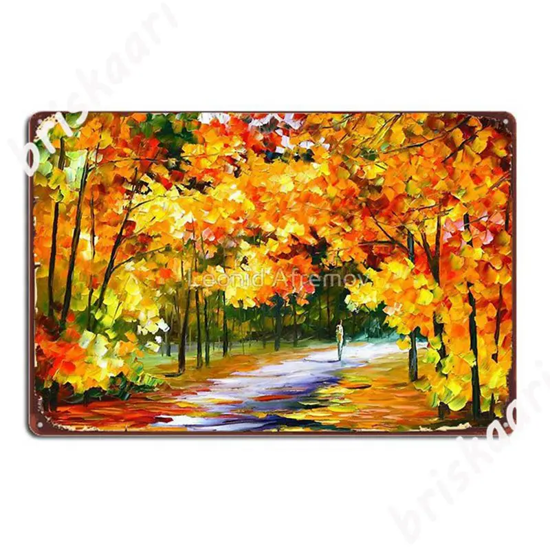 

Настенные металлические плакаты с изображением дороги солнца, Леонида афremov, пейзажа, стены, паба, пещеры, паба, печатные настенные декораци...