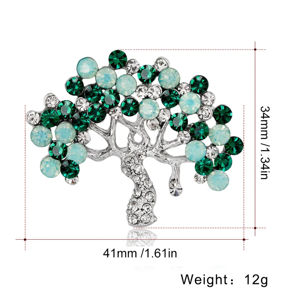 

Cute Exquisite Tree Accessory Rhinestone Colorful Lapel Pin Metal Crown Brooch Pin Fashion Jewelry Women Gift