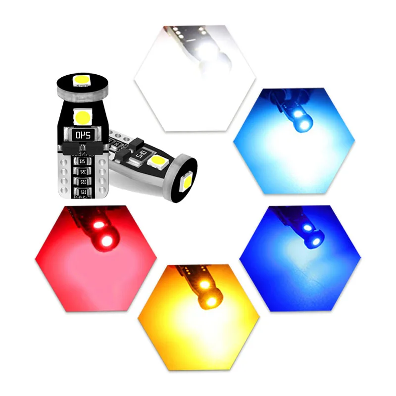 

NLpearl 10x Signal Lamp T10 W5W Led Canbus Bulbs 3030SMD W5W Led 168 194 Car Interior Reading Lights License Plate Light White