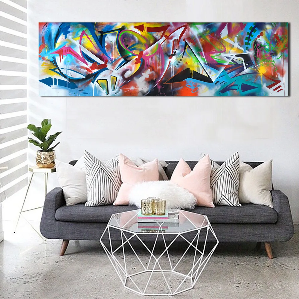 

Abstract Colorful Canvas Painting Simple Wall Art Poster and Prints Pictures for Home Living Room Decoration