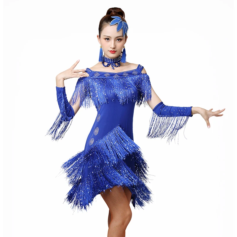 Топы для латиноамериканских танцев с бахромой женщин соблазнительное платье