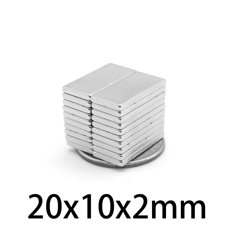 

10-200 Pcs 20x10x2mm Block NdFeB Neodymium Magnet 20x10x2 N35 Super Powerful imanes Permanent Magnetic 20*10*2mm