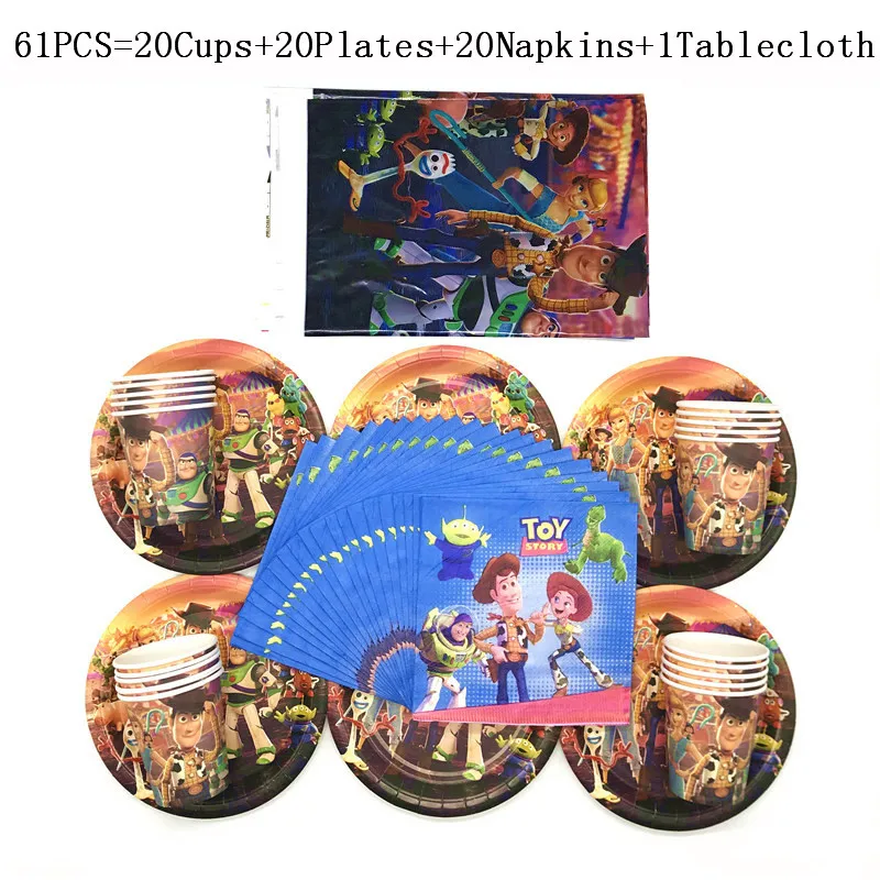 61 шт./лот История игрушек Тема посуда для детей на день рождения вечерние