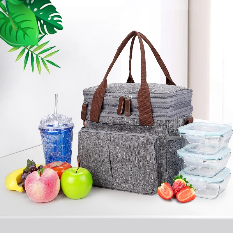 

Охлажденная сумка для пикника, вместительная уличная сумка-холодильник для пищевых продуктов для кемпинга, Детская сумка для хранения пикн...