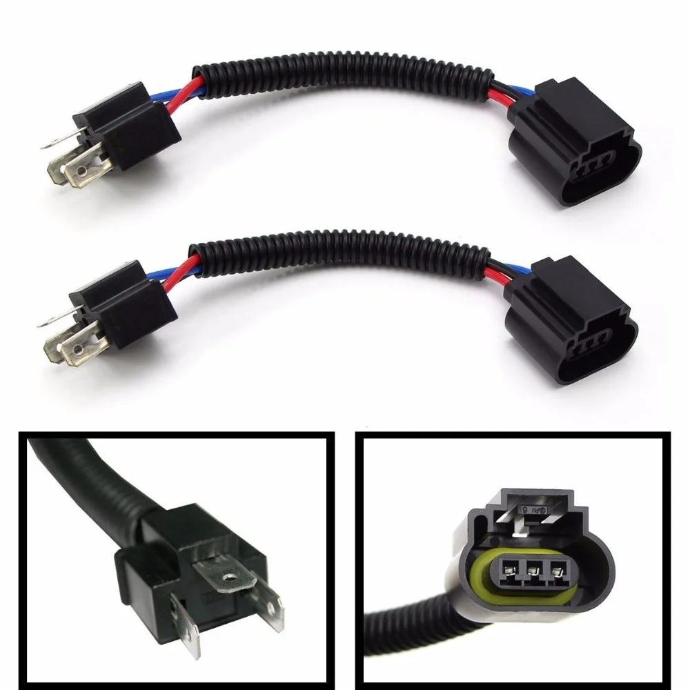 

2 Pcs X H4 9003 To H13 9008 Pigtail Wire Wiring Harness Adapters For H4/H13 Headlight Conversion Retrofit