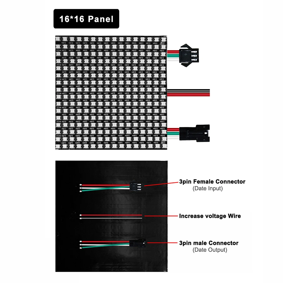 DC5V WS2812B Led Digital Panel Module Matrix Flexible Screen 5050 RGB Individually Addressable Pixels 8*8/16*16 IP30 | Освещение