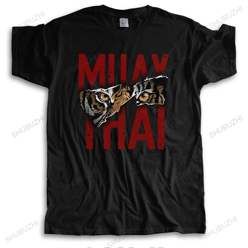 Новинка мужские футболки Muay Thai Tiger с коротким рукавом хлопковая Футболка круглым
