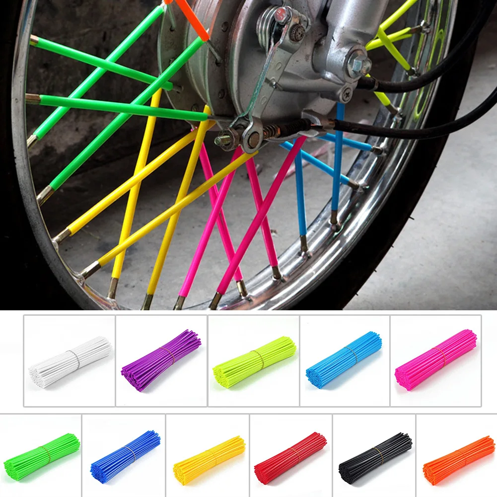 

72pcs MTB Wheel Rim Spoke Shrouds Skins Covers Mountain Bike Bicycle For 3.5mm~5mm Spokes Waterproof Cycling Parts Accessories