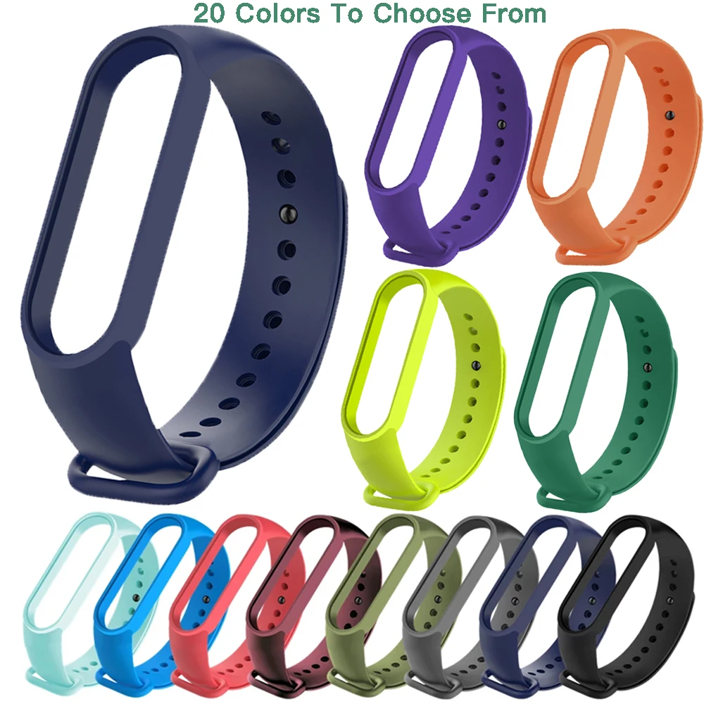 

Replacement Silicone Strap Bracelet For Xiaomi Mi Band 6 5 4 3 Sport Wrist Strap For Miband 6/5/4/3 Smart Watch Band Correa Belt