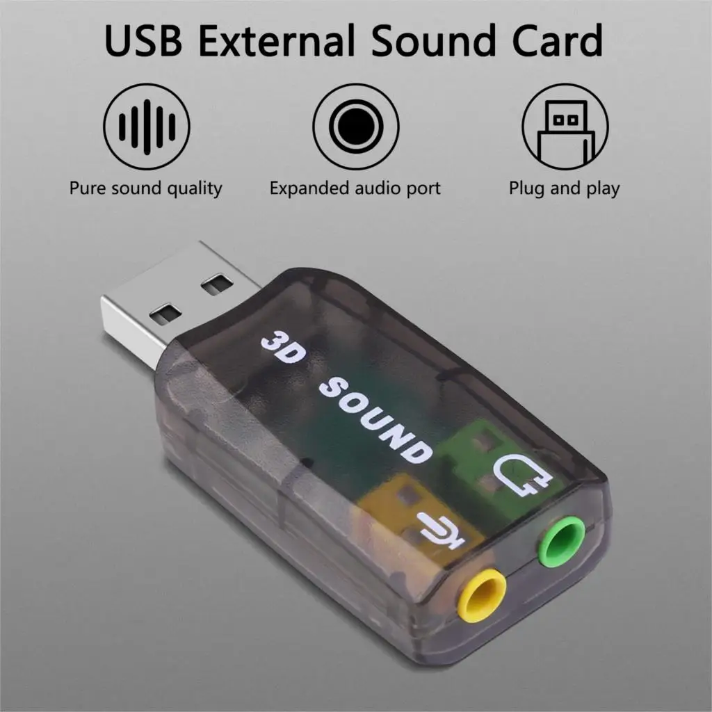 Виртуальная звуковая карта 5 1 Внешний USB аудио адаптер Звуковая к разъему 3 мм