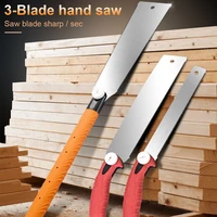 3 blade hand saw pull shaving saw medium cross cutting saw garden trimming wood bamboo pvc plastic cutting tool
